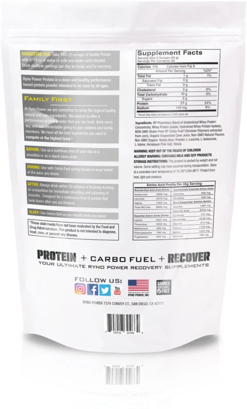 Ryno Power Protein Premium Whey Powder -Bike Gear World ryno power protein premium whey powder 406949 14